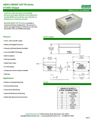 A850-S MEMS Tuff Tilt Datasheet