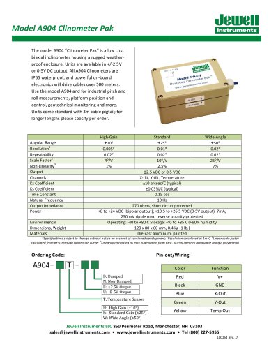 A904 Clinometer Pak Datasheet