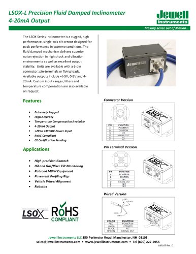 LSOX-L 4-20mA Output Datasheet