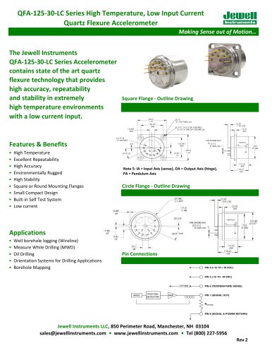 QFA-125 Low Input Current Quartz Accelerometer