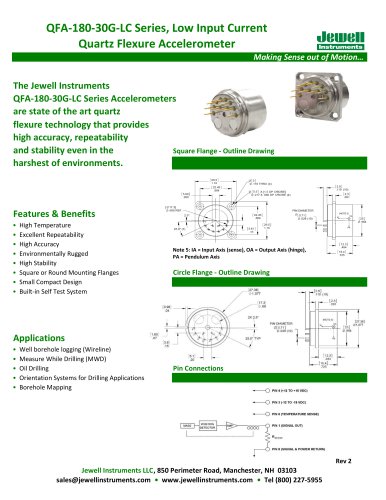 QFA-180 Low Input Current Quartz Accelerometer