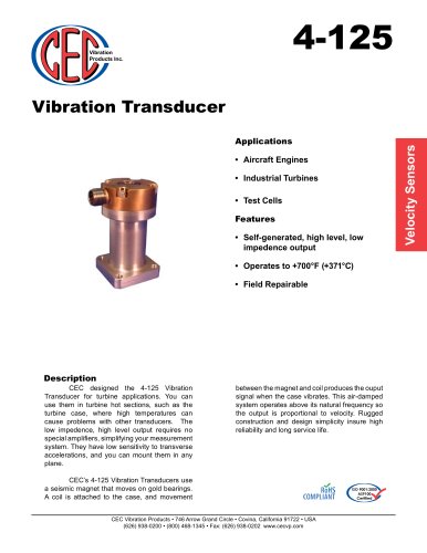 Vibration Transducer 4-125