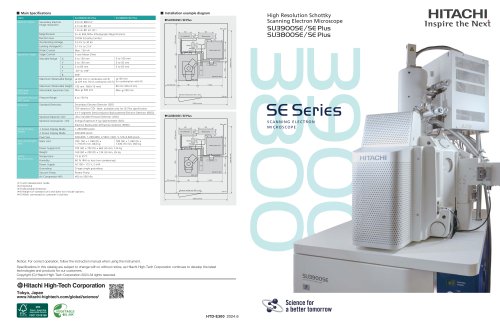 SU3900SE/SE Plus SU3800SE/SE Plus | High resolution Schottky SEM