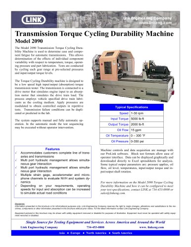 Automatic Transmission Torque Cycling Machine