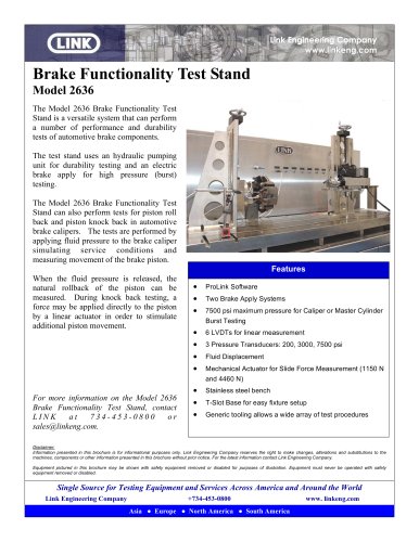 Brake Functionality Test Stand Model 2636