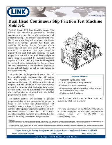 Torque Converter Continuous Slip Test Machine