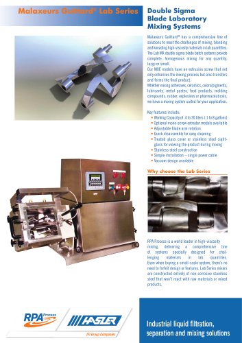 MX Guittard Lab series mixer/granulator fact sheet