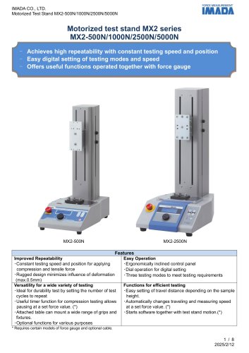 Standard Type Vertical Motorized Test Stand MX2 series