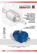 Three-Phase Energy Efficient TEFC Motors in Compliance with NEMA-EPACT and CSA Standards