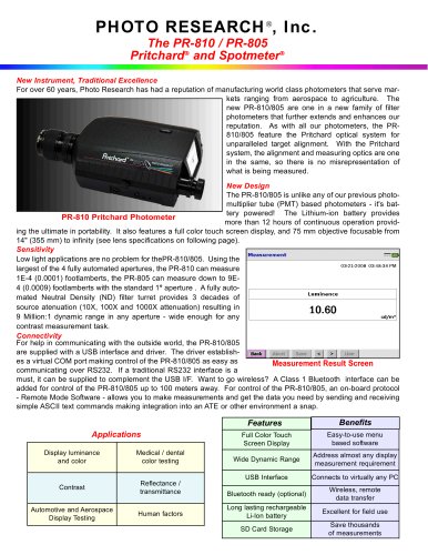 The PR-810 / PR-805 Pritchard® and Spotmetef®