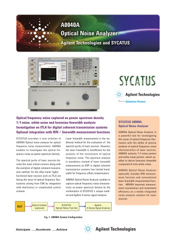 A0040A Optical Noise Analyzer