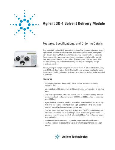 Agilent SD-1 Solvent Delivery Module