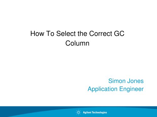 How to Select the Correct GC Column