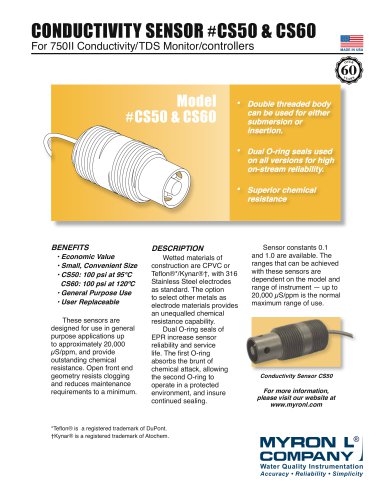 CONDUCTIVITY SENSOR #CS50 & CS60