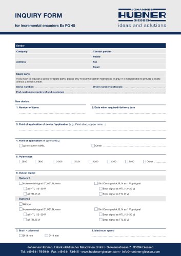 Ex FG 40 inquiry form