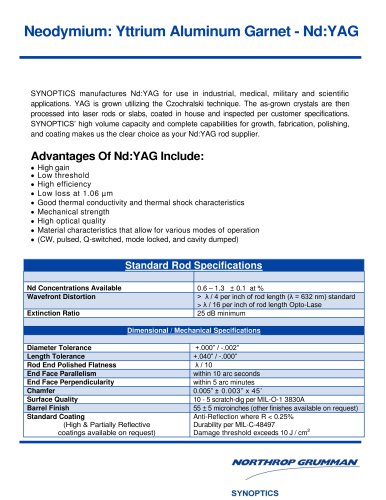 Neodymium: Yttrium Aluminum Garnet - Nd:YAG