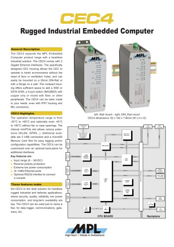 CEC4 Rugged Industrial Embedded Computer