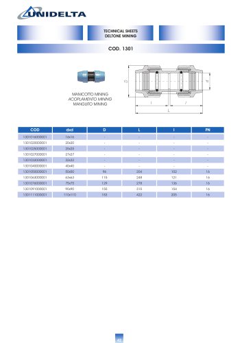 TECHNICAL SHEETS DELTONE MINING COD. 1301