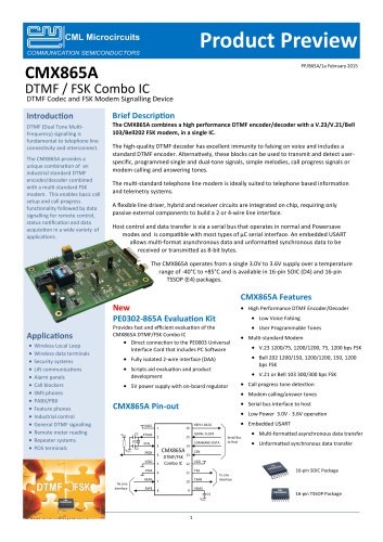 CMX865A Product Preview