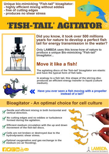 Bio mimicking agitation for MINIFOR laboratory fermentor bioreactor system
