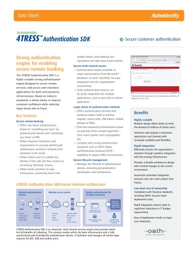 4TRESS Authentication SDK   Strong authentication engine for enabling secure remote banking