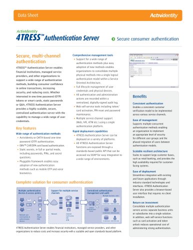 4TRESS Authentication Server   Secure, multi-channel customer authentication