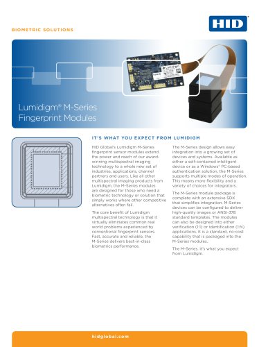 Lumidigm M-Series Fingerprint Modules