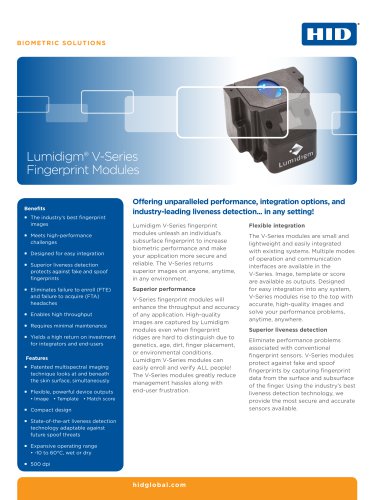 Lumidigm V-Series Fingerprint Modules