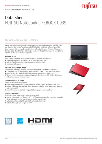 FUJITSU Notebook LIFEBOOK U939