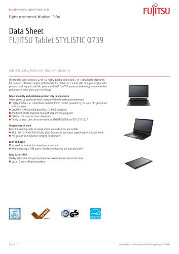 FUJITSU Tablet STYLISTIC Q739