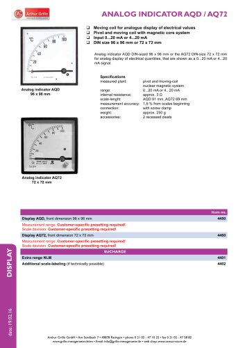 AQD / AQ72 - analog indicator