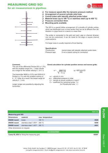 data sheets measuring grid - SGI