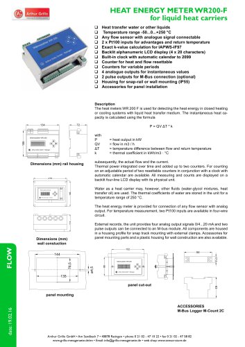 WR200-F - heat energy meter for liquid heat carriers