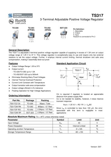 TS317CM Power Management Ics-Linear Voltage Regulator-Standard Linear Voltage Regulator