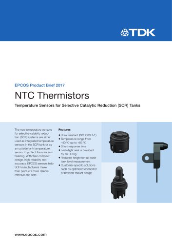 NTC Thermistors Temperature Sensors for Selective Catalytic Reduction (SCR) Tanks