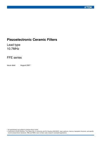 Piezoelectronic Ceramic Filters