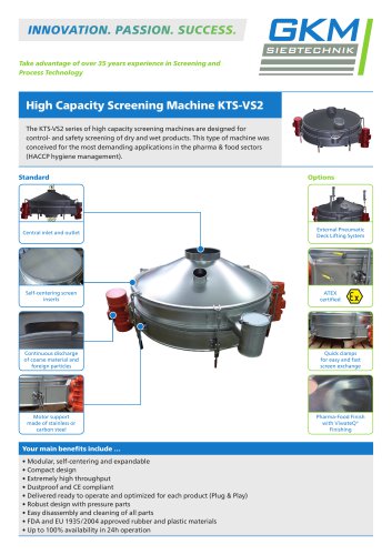 High Capacity Screening Machine KTS-VS2