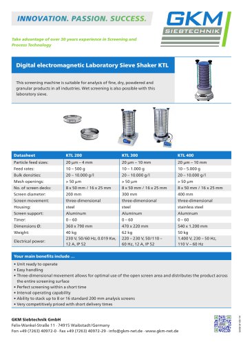 Laboratory Sieve Shaker (KTL)