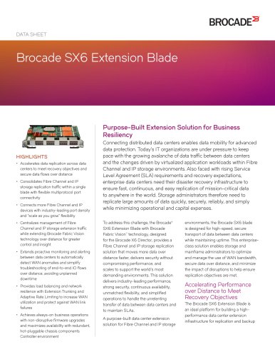 BROCADE SX6 EXTENSION BLADE