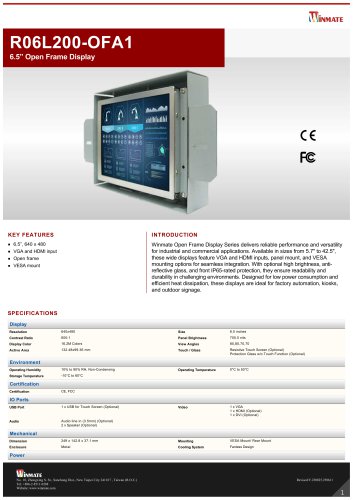 6.5&rdquo; Open Frame Display R06L200-OFA1
