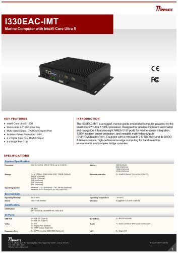 Marine Computer with Intel&reg; Core Ultra 5 I330EAC-IMT
