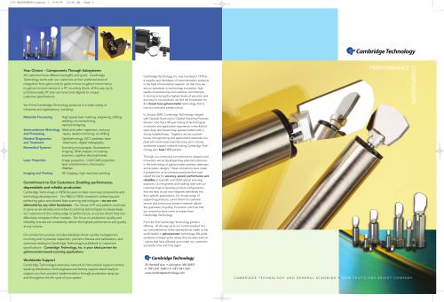 Cambridge Technology Optical Scanning Components