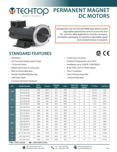 PERMANENT MAGNET DC MOTORS