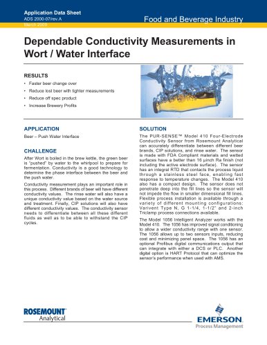 Conductivity Measurements in Wort/Water Interface