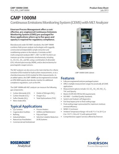 Continuous Emissions Monitoring System (CEMS) with MLT Analyzer