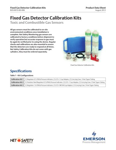 Fixed Gas Detector Calibration Kits