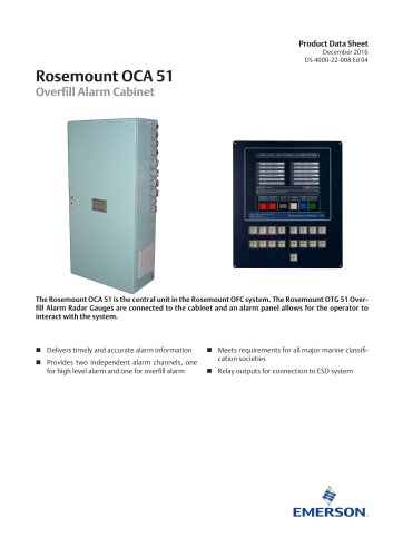 Rosemount OCA 51 Overfill Alarm Cabinet