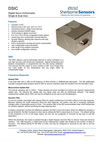 DSIC Single and Dual Axis Rugged Digital Servo Inclinometer