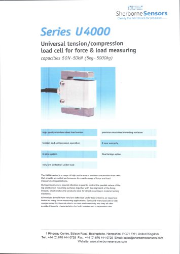 Sherborne Sensors U4000 Series Universal Force Transducers