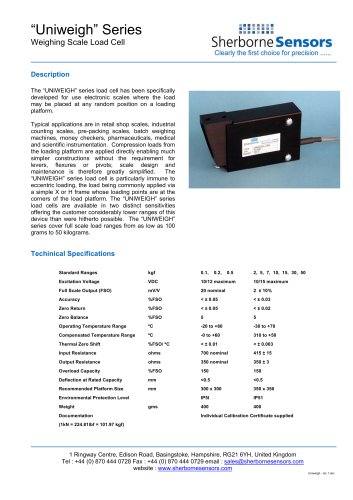 Sherborne Sensors UNIWEIGH Weighing Scale Load Cell